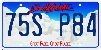 SD license plate 75SP84