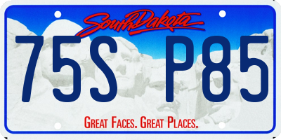 SD license plate 75SP85