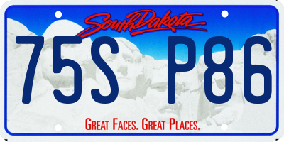 SD license plate 75SP86