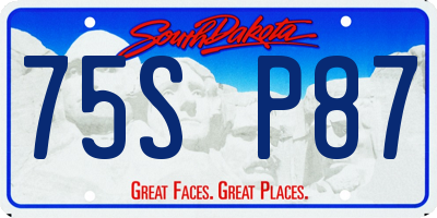 SD license plate 75SP87