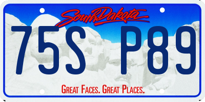 SD license plate 75SP89