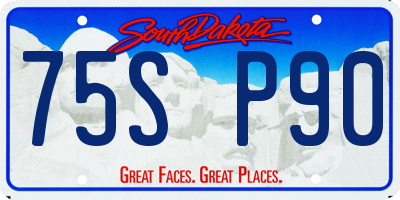 SD license plate 75SP90