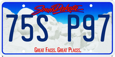SD license plate 75SP97