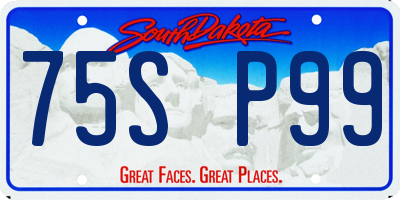 SD license plate 75SP99