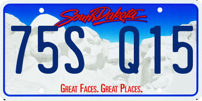 SD license plate 75SQ15