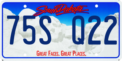 SD license plate 75SQ22