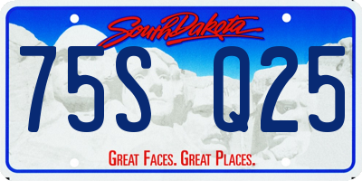 SD license plate 75SQ25