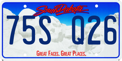 SD license plate 75SQ26