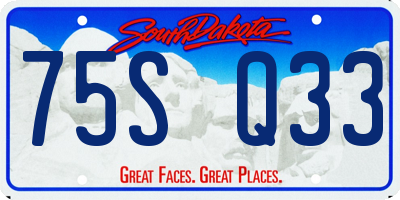 SD license plate 75SQ33