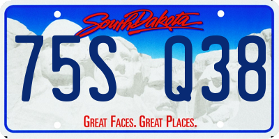 SD license plate 75SQ38