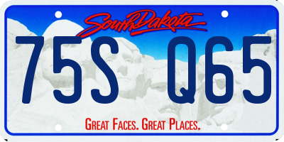 SD license plate 75SQ65