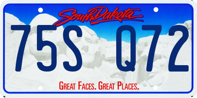 SD license plate 75SQ72