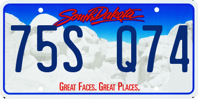 SD license plate 75SQ74