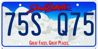 SD license plate 75SQ75