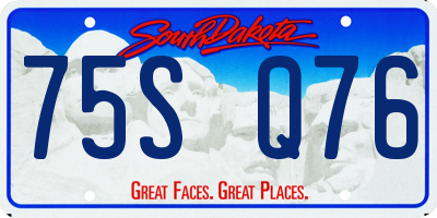 SD license plate 75SQ76