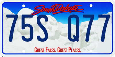 SD license plate 75SQ77