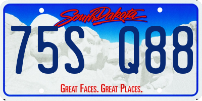 SD license plate 75SQ88