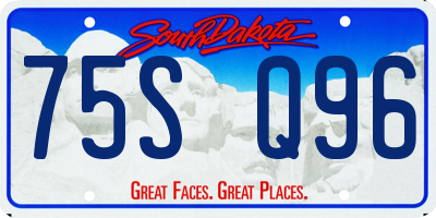 SD license plate 75SQ96