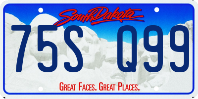 SD license plate 75SQ99