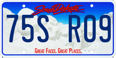 SD license plate 75SR09