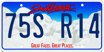 SD license plate 75SR14