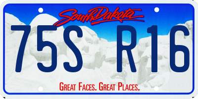 SD license plate 75SR16