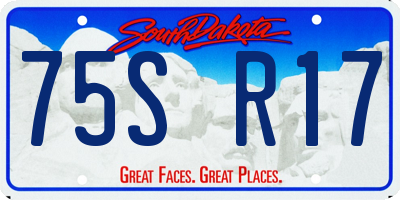 SD license plate 75SR17