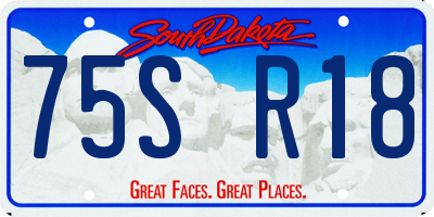 SD license plate 75SR18
