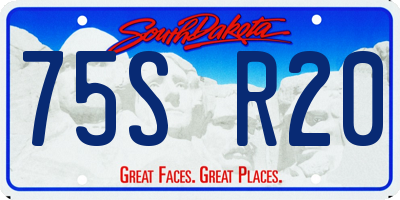 SD license plate 75SR20