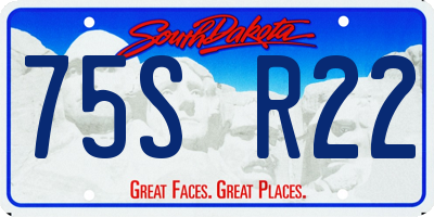 SD license plate 75SR22