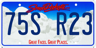 SD license plate 75SR23