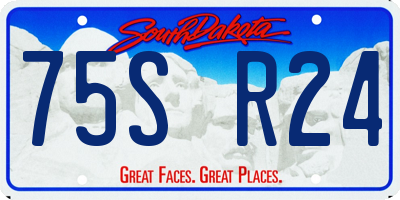 SD license plate 75SR24