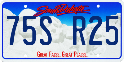 SD license plate 75SR25