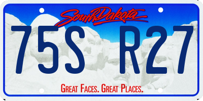SD license plate 75SR27