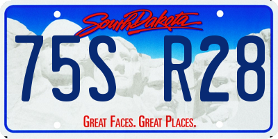 SD license plate 75SR28