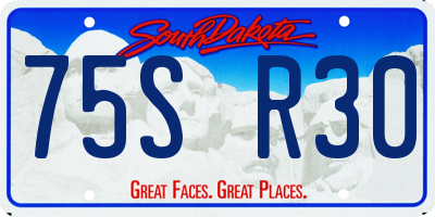 SD license plate 75SR30