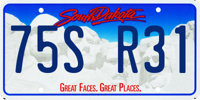 SD license plate 75SR31