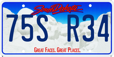 SD license plate 75SR34