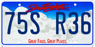 SD license plate 75SR36