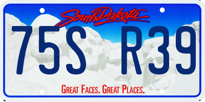 SD license plate 75SR39