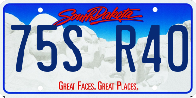 SD license plate 75SR40