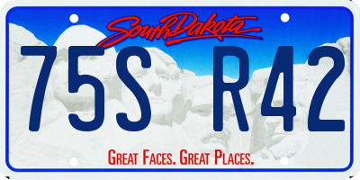 SD license plate 75SR42