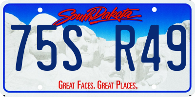 SD license plate 75SR49
