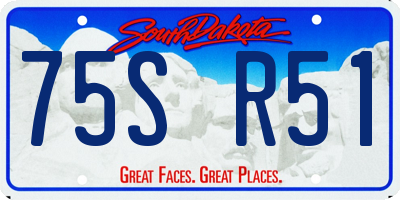 SD license plate 75SR51