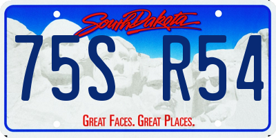 SD license plate 75SR54