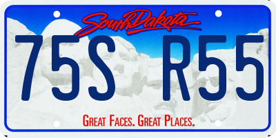 SD license plate 75SR55