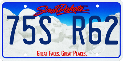 SD license plate 75SR62