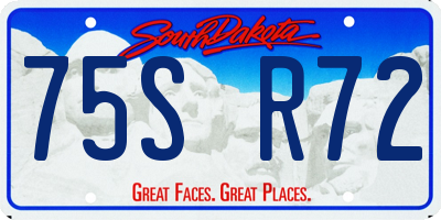 SD license plate 75SR72