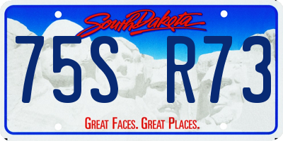 SD license plate 75SR73