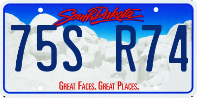 SD license plate 75SR74